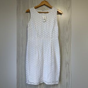 Cato White Eyelet Sleeveless Dress Size 8 NWT